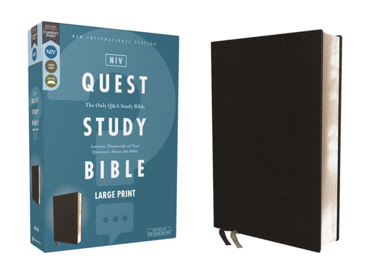 NIV Quest Study Bible/Large Print (Comfort Print)-Black Bonded Leather