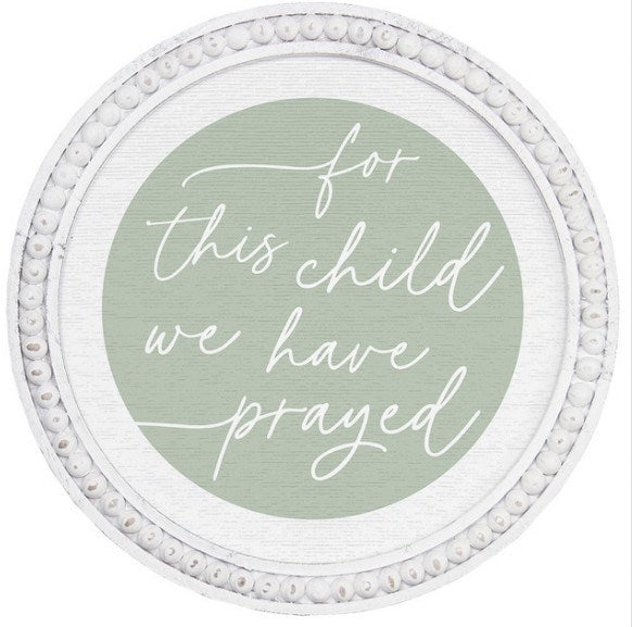 Beaded Art Round-Child We Prayed (14" x 14")