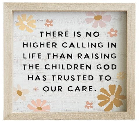 Rustic Frame-Raising Children Flowers (10" x 10")