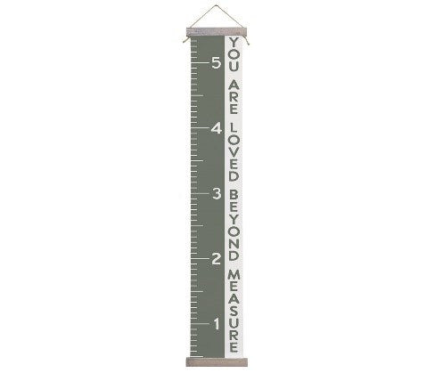 Hanging Canvas Growth Chart-Loved Beyond Measure-Green (8.5" x 66")
