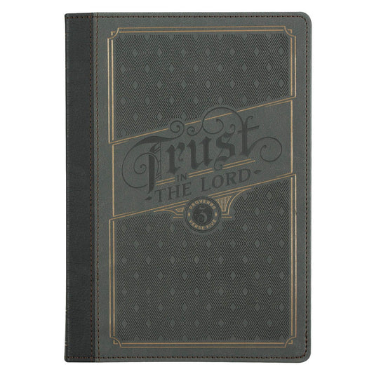 Journal Classic Faux Leather-Gray Trust in the Lord Prov. 3:5