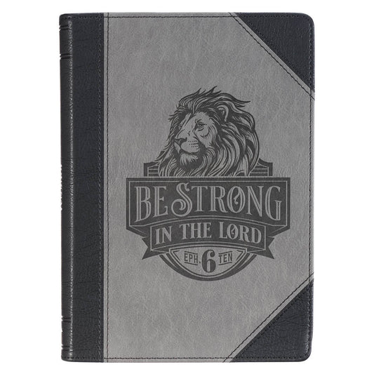 Journal Classic Faux Leather-Lion Be Strong in the Lord Eph. 6:10