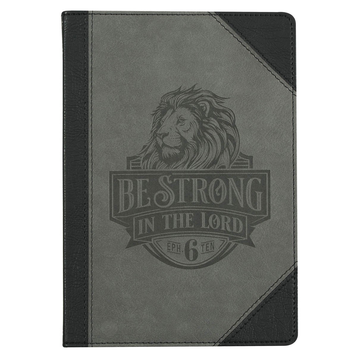 Journal Classic Faux Leather-Lion Be Strong in the Lord Eph. 6:10