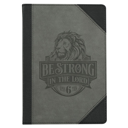 Journal Classic Faux Leather-Lion Be Strong in the Lord Eph. 6:10