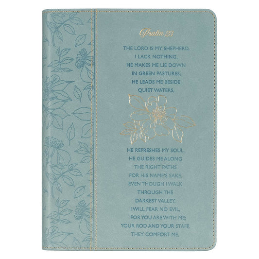 Journal Classic Faux Leather-Teal Lord is My Shepherd Ps. 23