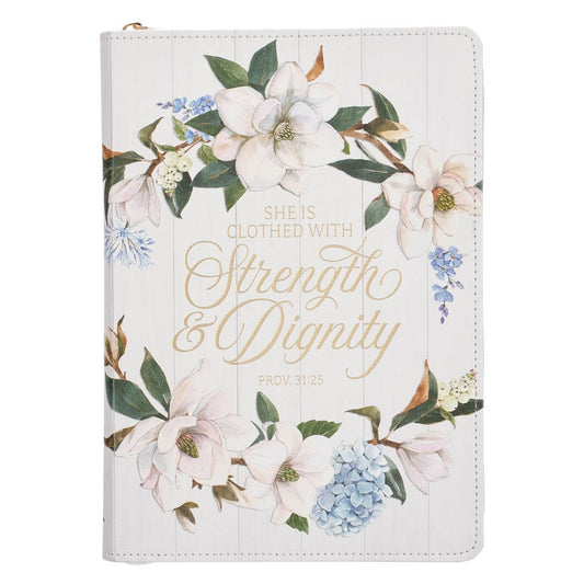 Journal Classic W/ Zip-White Strength & Dignity Prov. 31:25