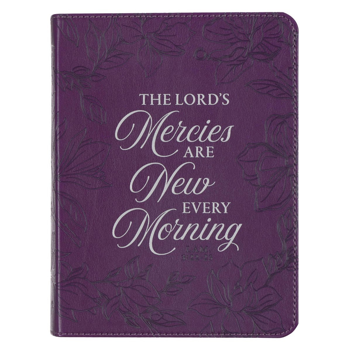 Journal Handy Faux Leather-Purple His Mercies Lam. 3:22-23