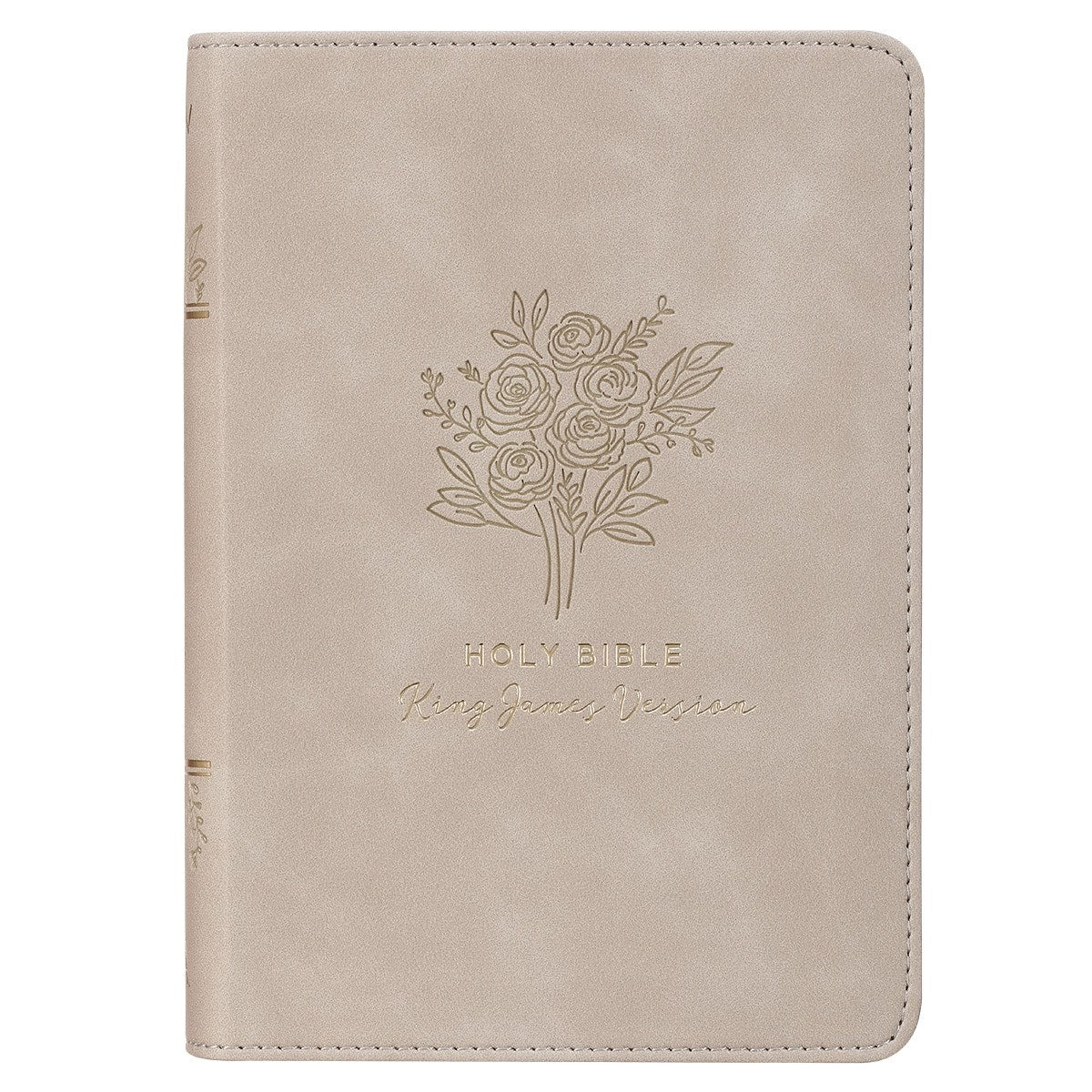 KJV Compact Bible-Taupe Faux Leather
