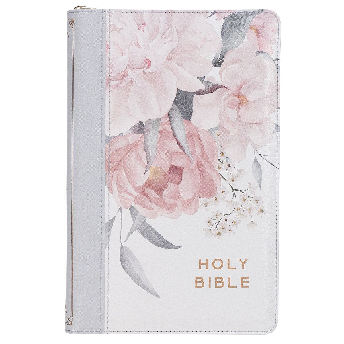 KJV Deluxe Gift Bible-Floral Printed Faux Leather W/Zipper