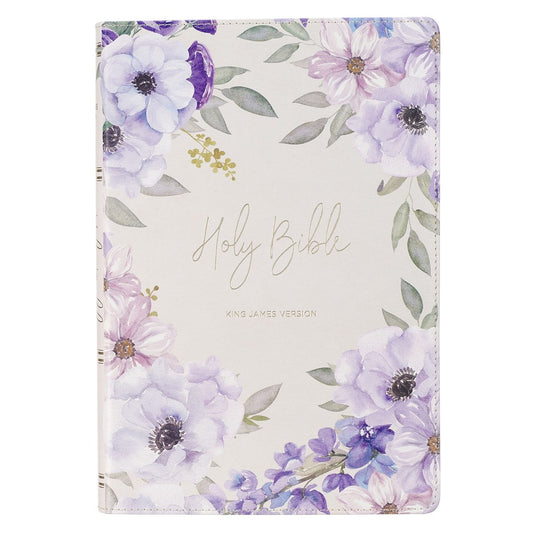 KJV Giant Print Bible (Full-Size)-Floral Faux Leather