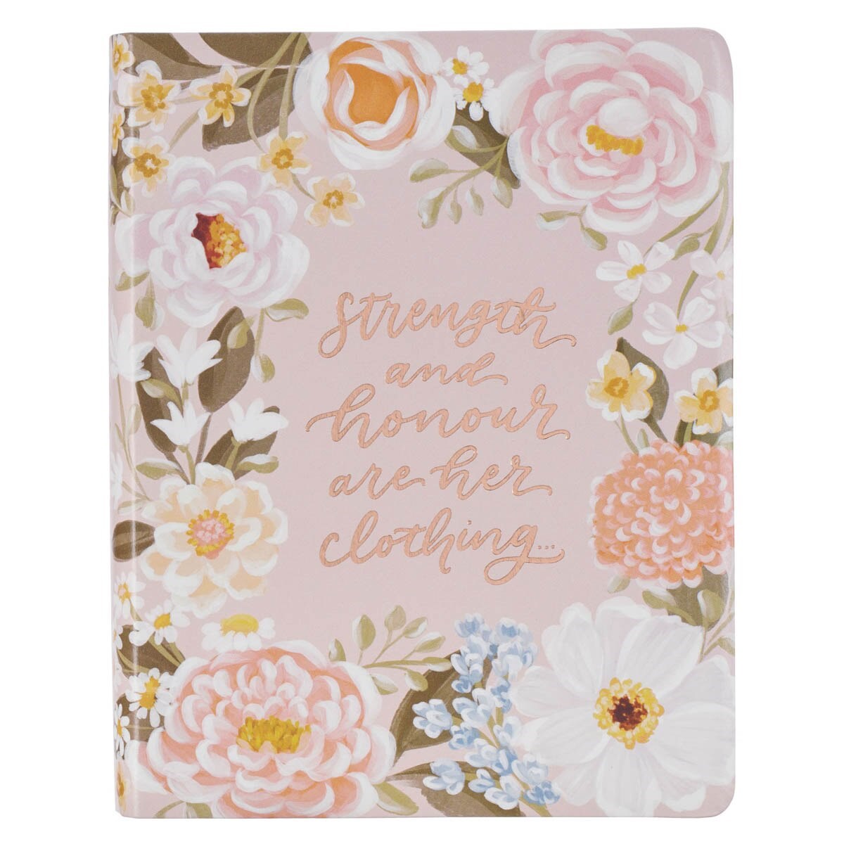 KJV Note-Taking Bible/Strength & Honor (Prov. 31:25)-Peach Floral Mango Faux Leather