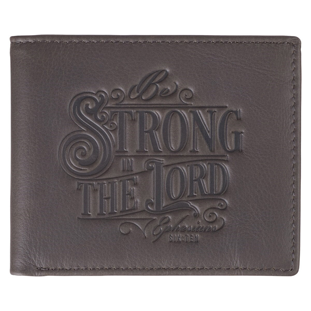 Wallet-Leather-Strong In The Lord-Gray Eph. 6:10
