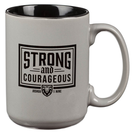 Mug-Strong & Courageous (Joshua 1:9)-Gray (MUG1131)