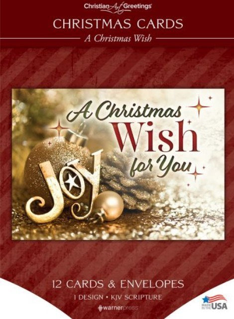 Card-Boxed-A Christmas Wish Solid Pack (Luke 2:10  KJV) (Pack Of 12)
