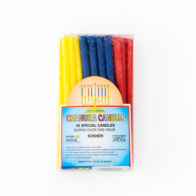 Candle-Hanukkah Candles-Multicolor-5-1/2" (Pack of 45) (#9170)