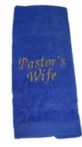 Towel Pastor's Wife Royal Blue