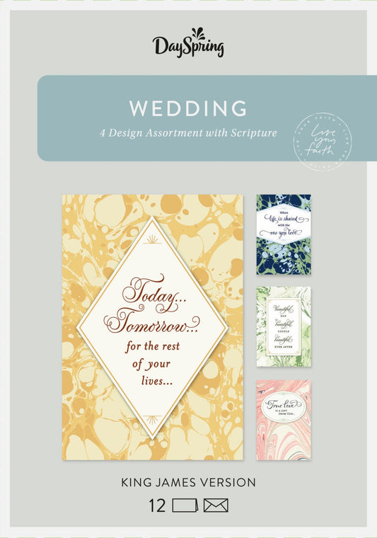 Card-Boxed-Wedding-Marble KJV (Box Of 12)