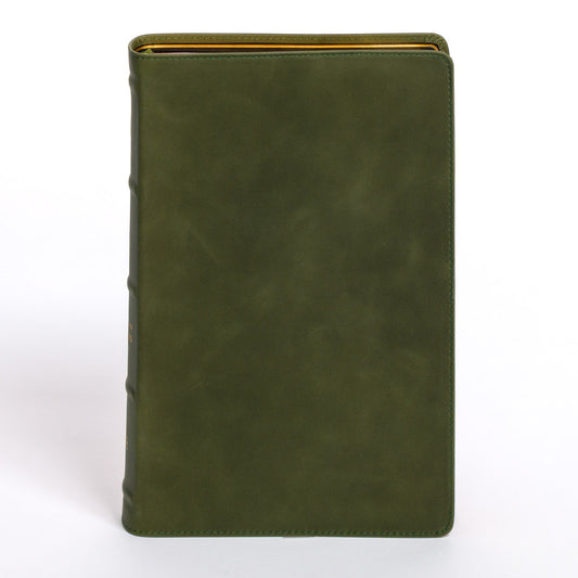 CSB Giant Print Bible (Holman Handcrafted Edition)-Marbled Olive Premium Calfskin