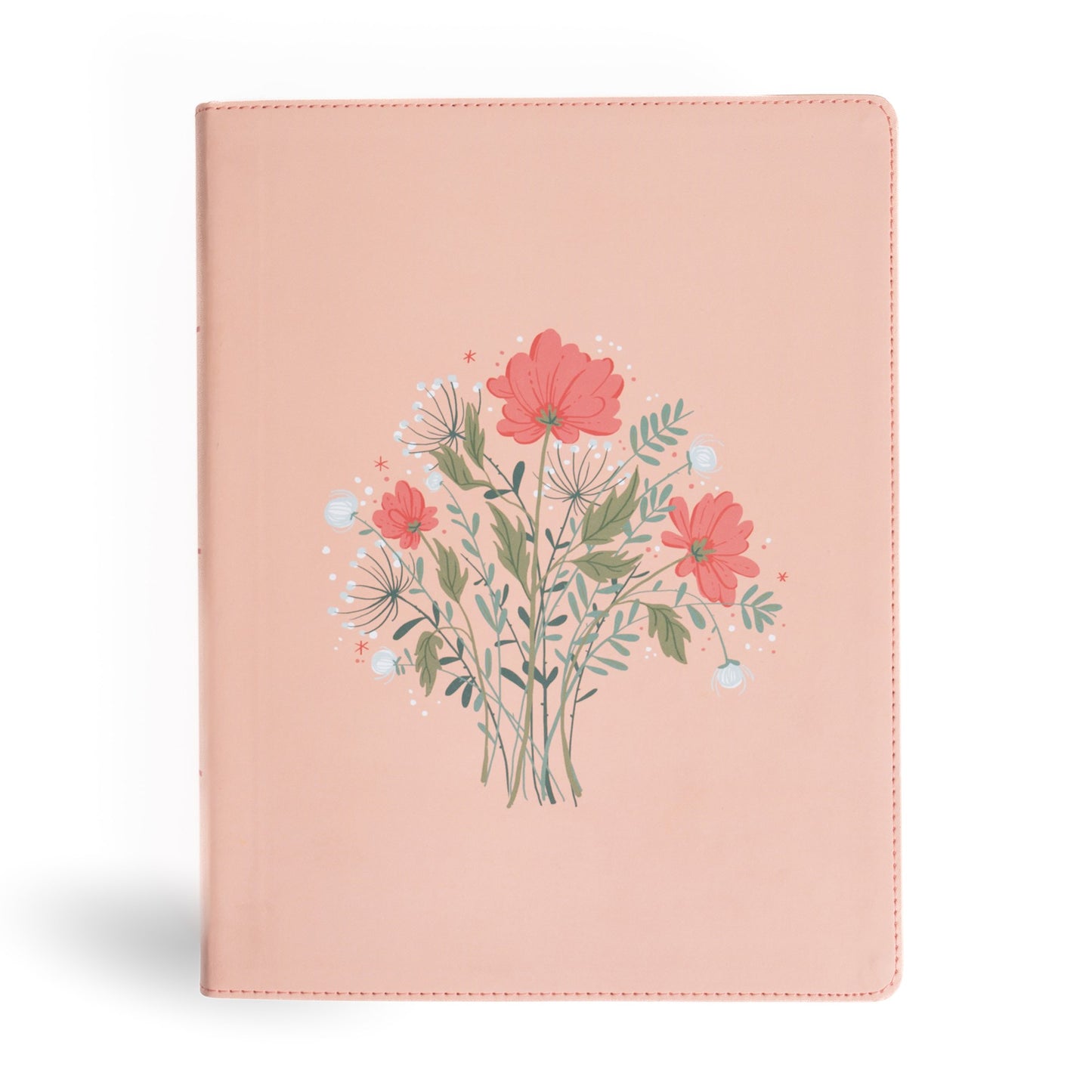 CSB Illustrator's Notetaking Bible  Large Print Edition-Peach Bouquet LeatherTouch