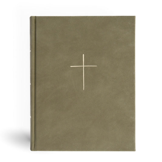 CSB Illustrator's Notetaking Bible  Large Print Edition-Sage SuedeSoft LeatherTouch Over Board