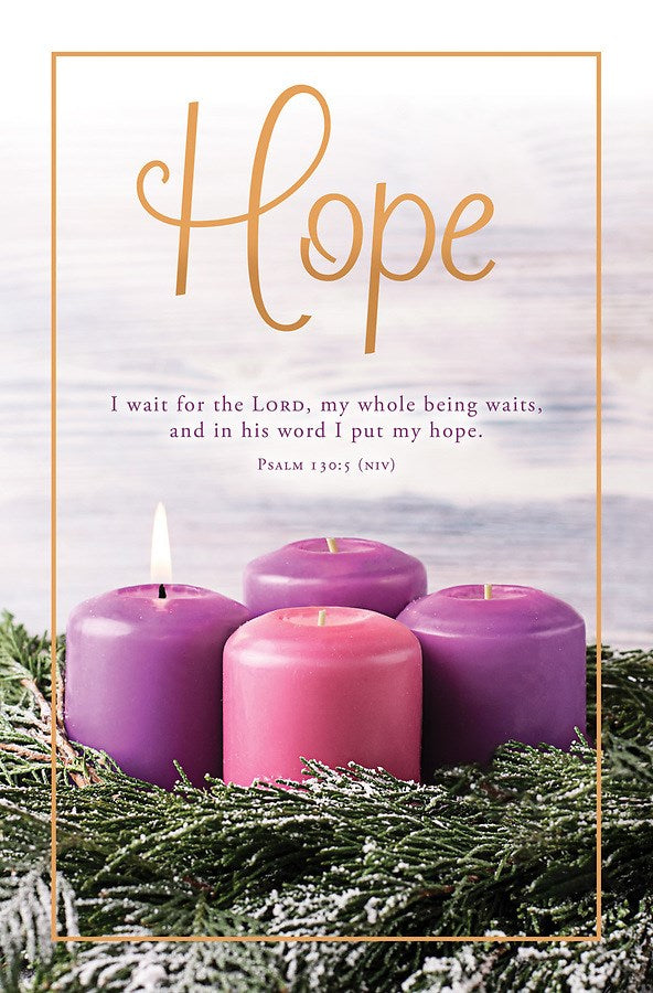 Bulletin-Advent Week 1: Hope (Psalm 130:5  NIV) (Pack Of 100)