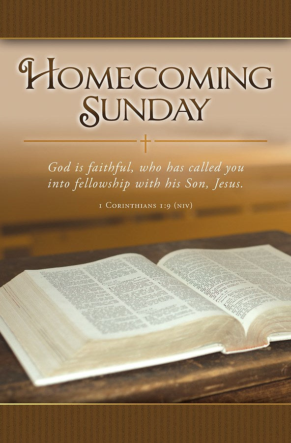 Bulletin-Homecoming Sunday/God Is Faithful (1 Corinthians 1:9  NIV) (Pack Of 100)