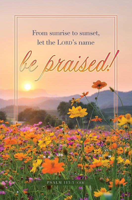 Bulletin-From Sunrise To Sunset  Let The Lord's Name Be Praised! (Psalm 113:3  CEB) (Pack Of 10)