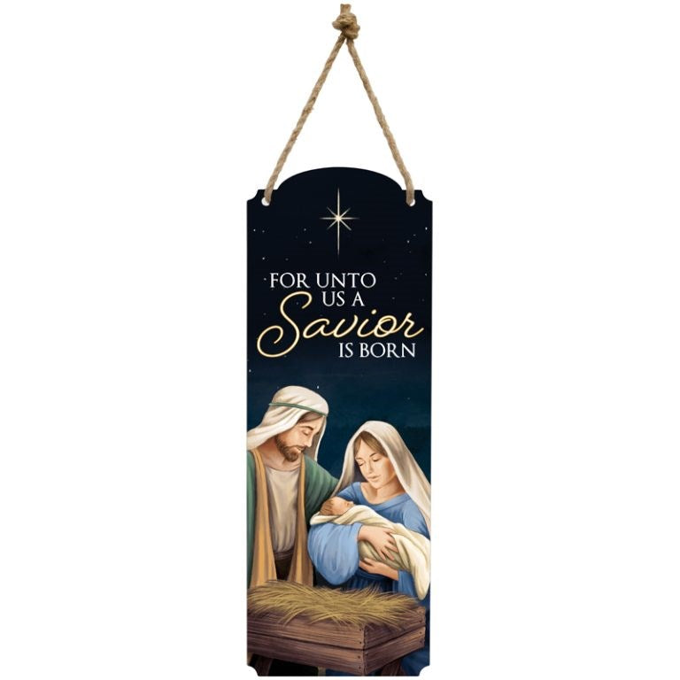 Metal Wall Decor-Savior Is Born (6.5" x 18")