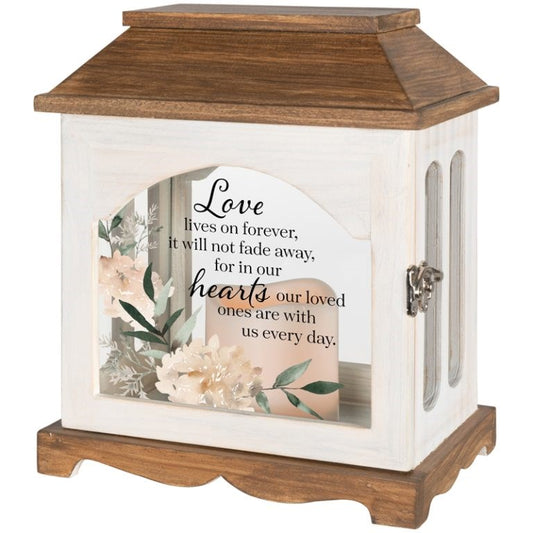 Lantern w/Flameless LED Candle & Timer-Love Lives On (8.75" x 10.25" x 5.5")