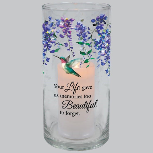 Hurricane Candle-Flameless Flicker-Too Beautiful w/ Timer (7.25" x 3.5")
