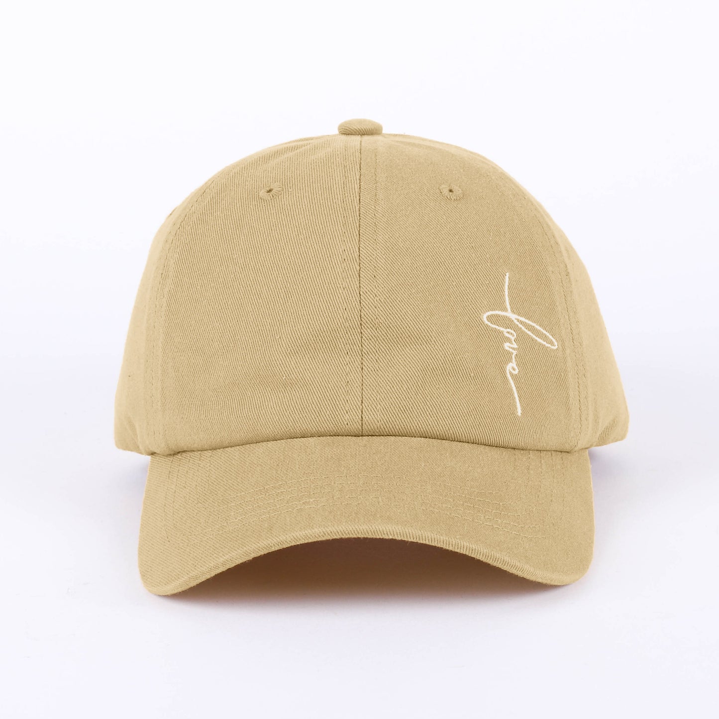 Cap-Love-Washed Tan w/White Letters
