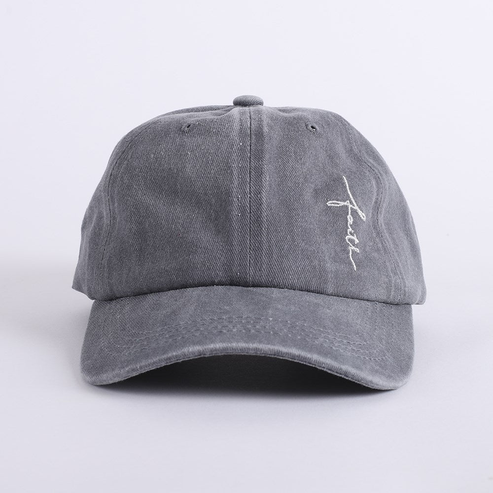 Cap-Faith-Washed Gray w/White Letters