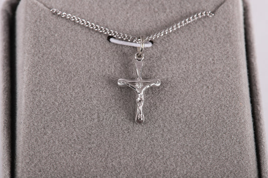 Necklace-Sterling Silver-Crucifix (16")