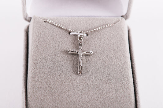 Necklace-Sterling Silver-Crucifix (18")