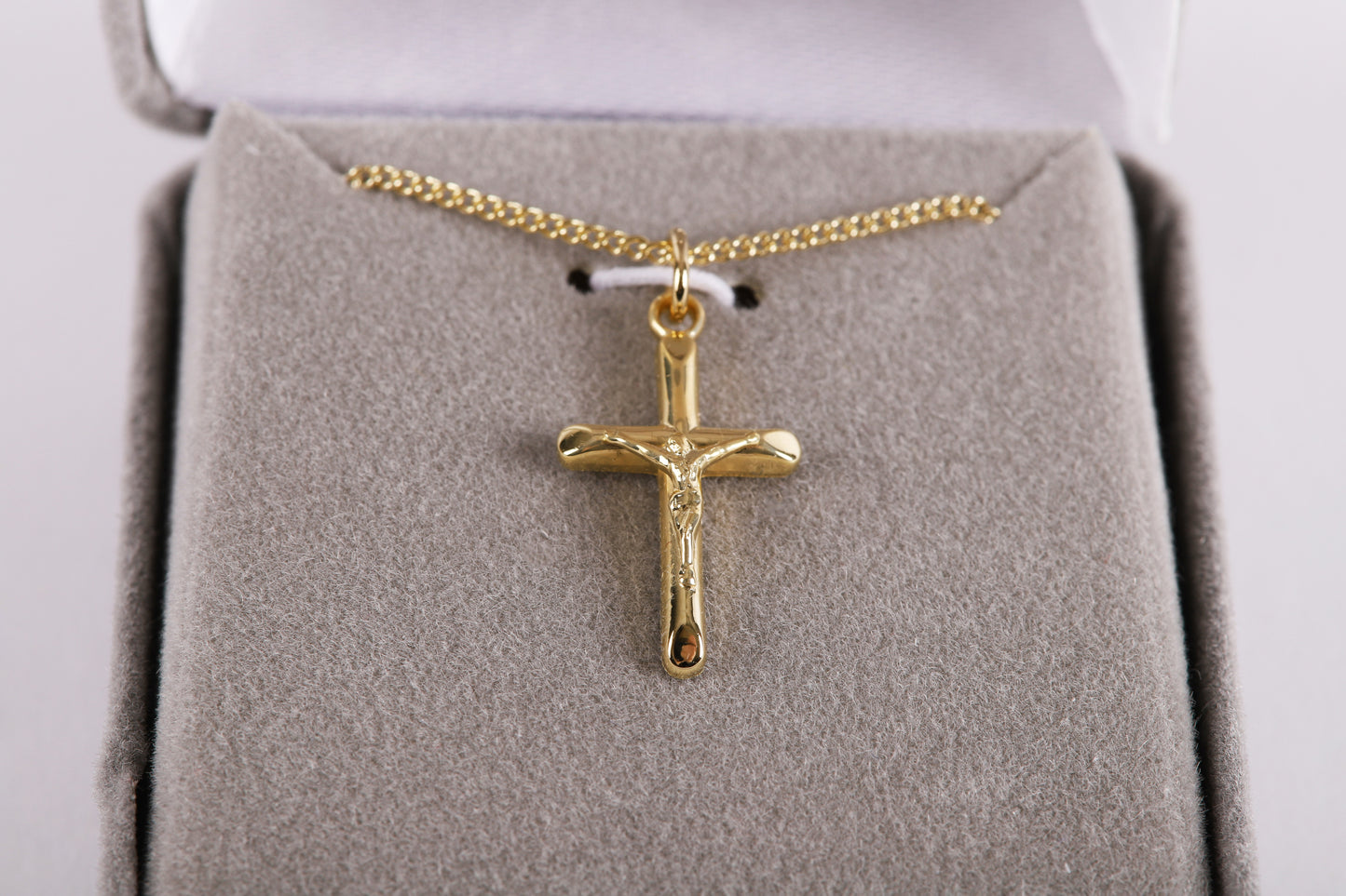 Necklace-Gold/Sterling Silver-Crucifix (18")