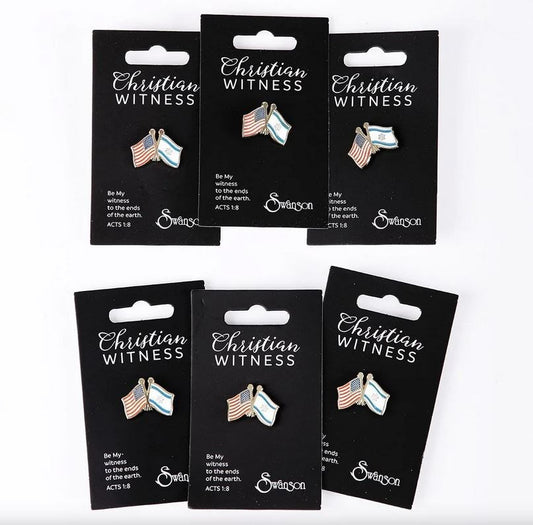 Lapel Pin-American/Israel Flag (Pack Of 6)