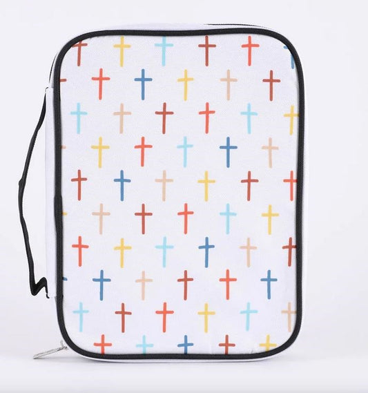 Bible Cover-Colorful Crosses-Medium