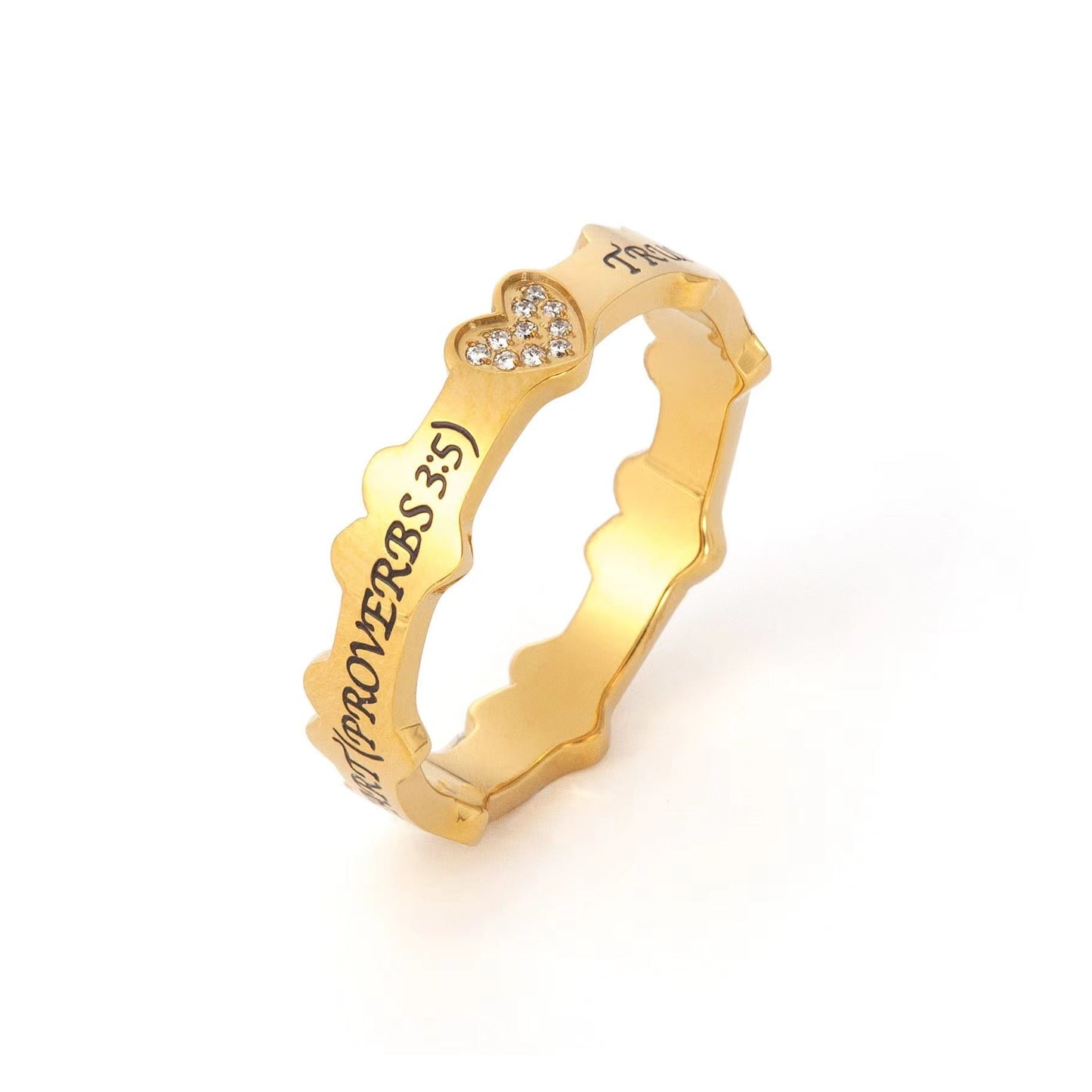 Ring-Heart-Trust (Size 9)-Gold CZ