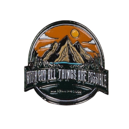 Walking Stick Medallion-With God All Things Are Possible-1.37" (Pack Of 6)