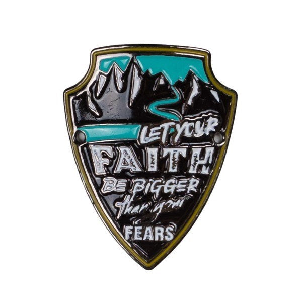 Walking Stick Medallion-Let Your Faith Be Bigger Than Your Fear-1.37" (Pack Of 6)