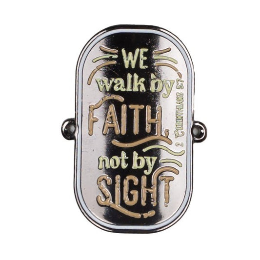 Walking Stick Medallion-We Walk By Faith-1.37" (Pack Of 6)