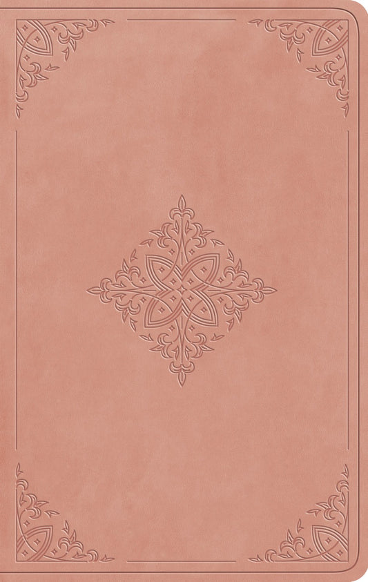 ESV Large Print Value Thinline Bible-Blush Rose  Fleur-de-lis Design TruTone