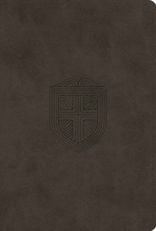 ESV Men's Study Bible-Charcoal Shield Design TruTone