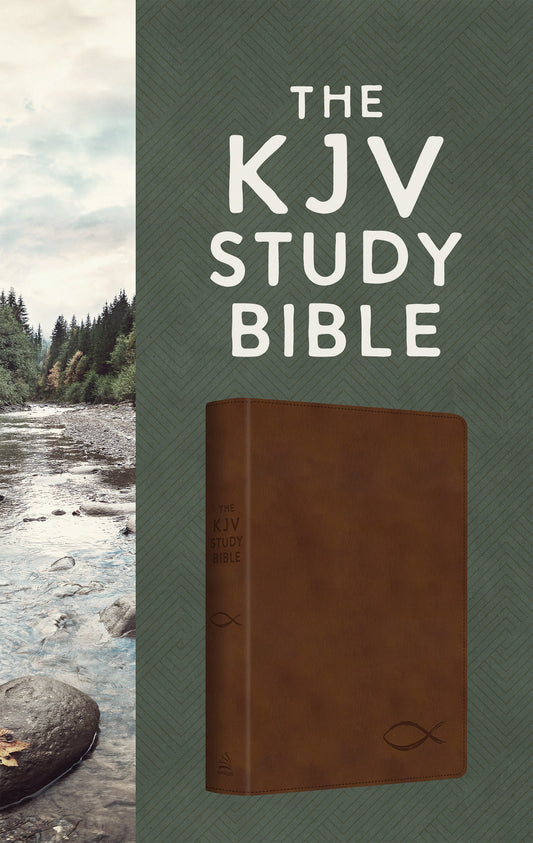 KJV Study Bible-Chestnut Brown Fish DiCarta LeatherLike