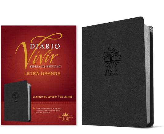 RVR 1960 Biblia de estudio del Diario Vivir/Letra Grande (RVR60 Life Application Study/Large Print)-Charcoal LLike