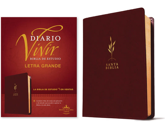 RVR 1960 Biblia de estudio del Diario Vivir/Letra Grande (RVR60 Life Application Study Bible/Large Print)-Burgundy LLike