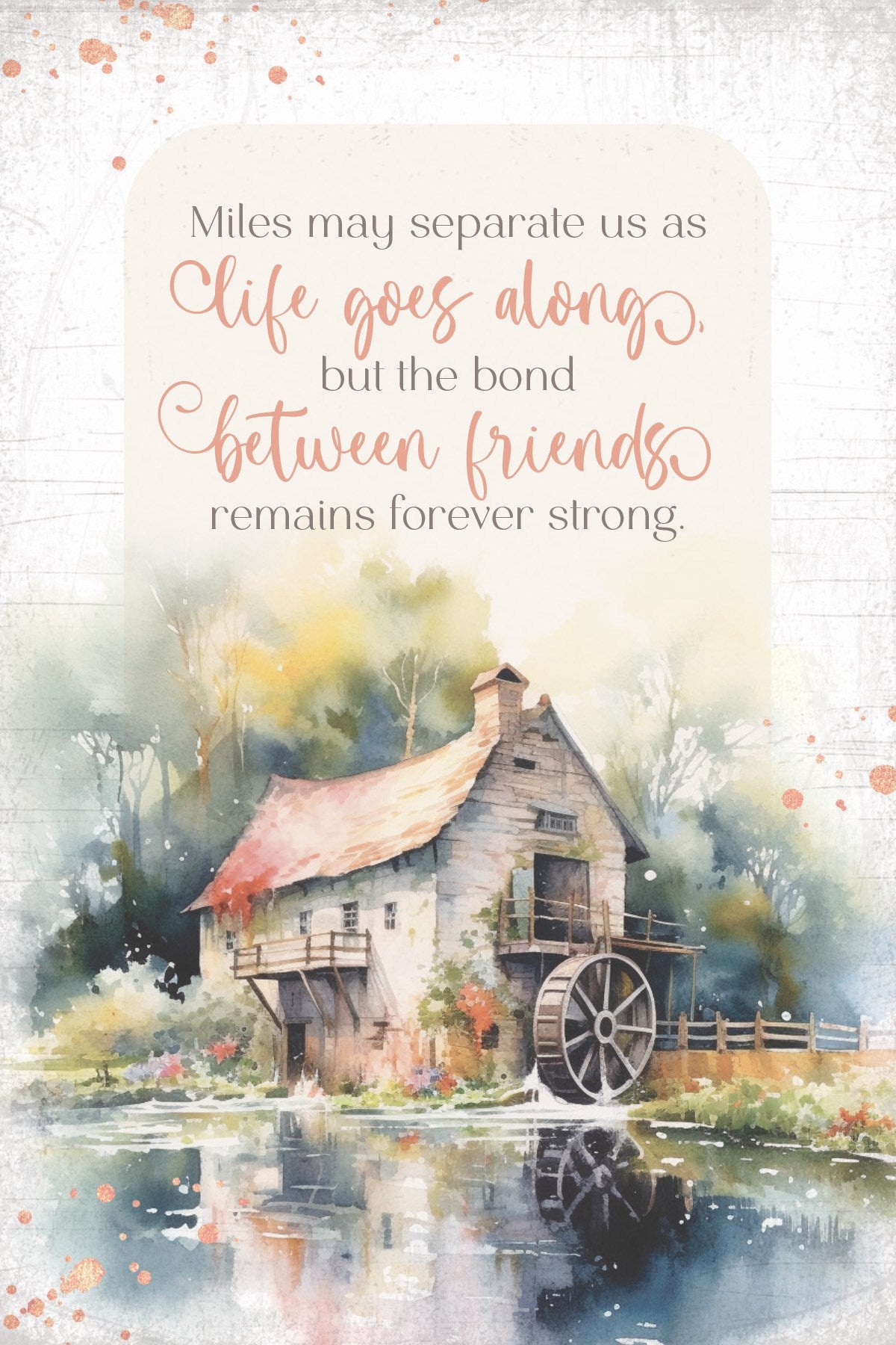 Wall Plaque-Mini Blessings-Miles May..Friends (4" x 6")