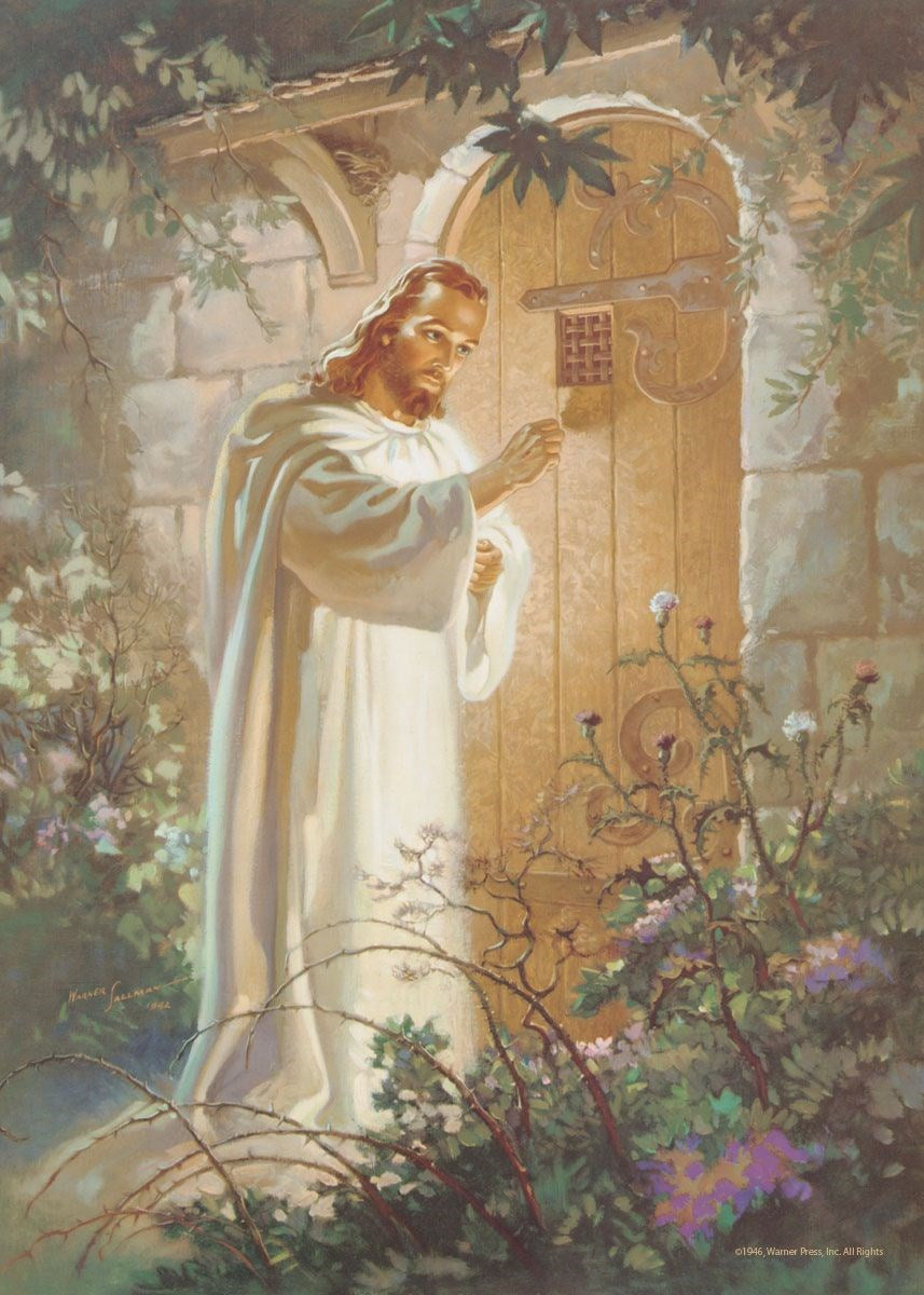 Pocket Card-Smallman Art: Heart's Door (Revelation 3:20) (Pack Of 25)