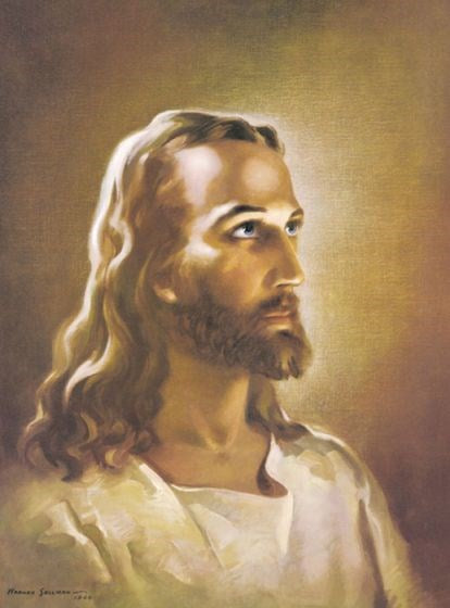 Pocket Card-Smallman Art: Head Of Christ/The Lord's Prayer (Pack Of 25)