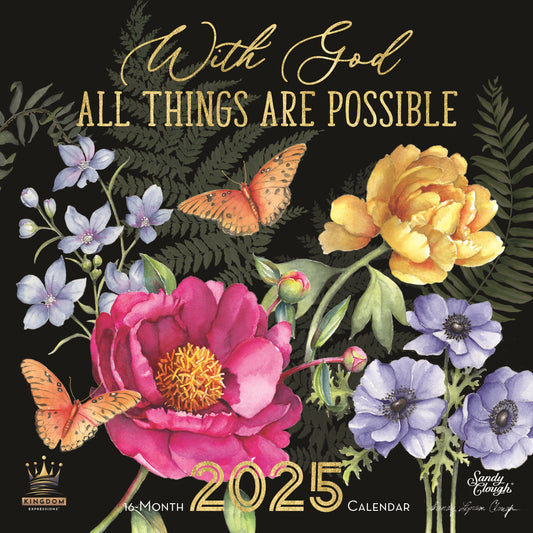 2025 Wall Calendar-With God All Things Are Possible